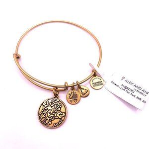 Alex and Ani Aunt Charm Bracelet Gold Finish - Expands 2"- 3.5" NWT